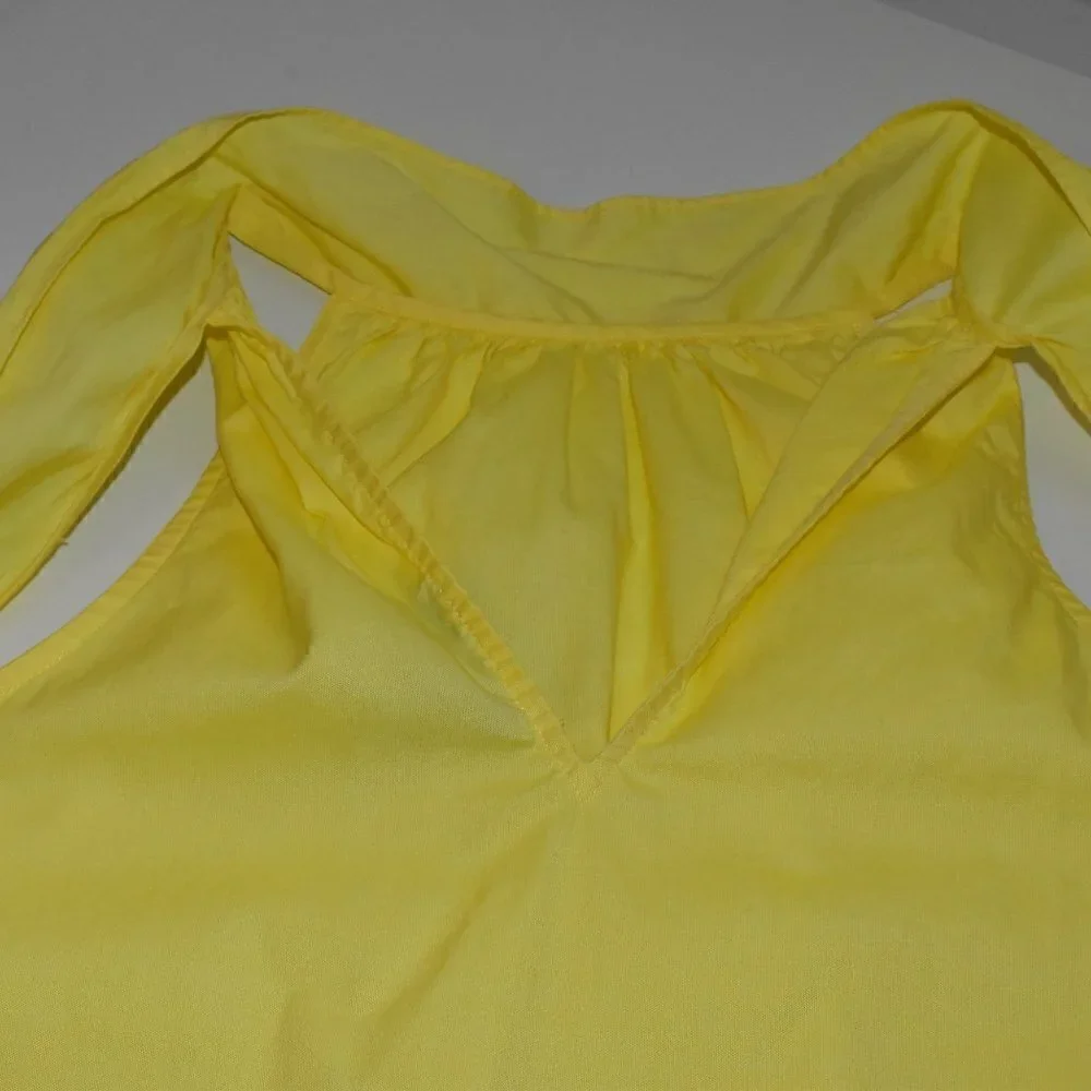 J. Crew Halter Neck Bow Tie Blouse Top Yellow Size 00